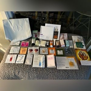 Huge beauty sample lot and Dior Bag